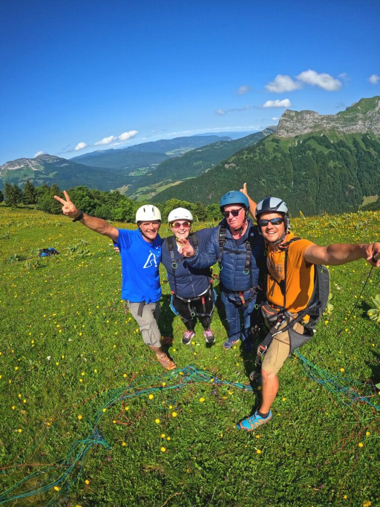 parapente en groupe aix les bains savoie