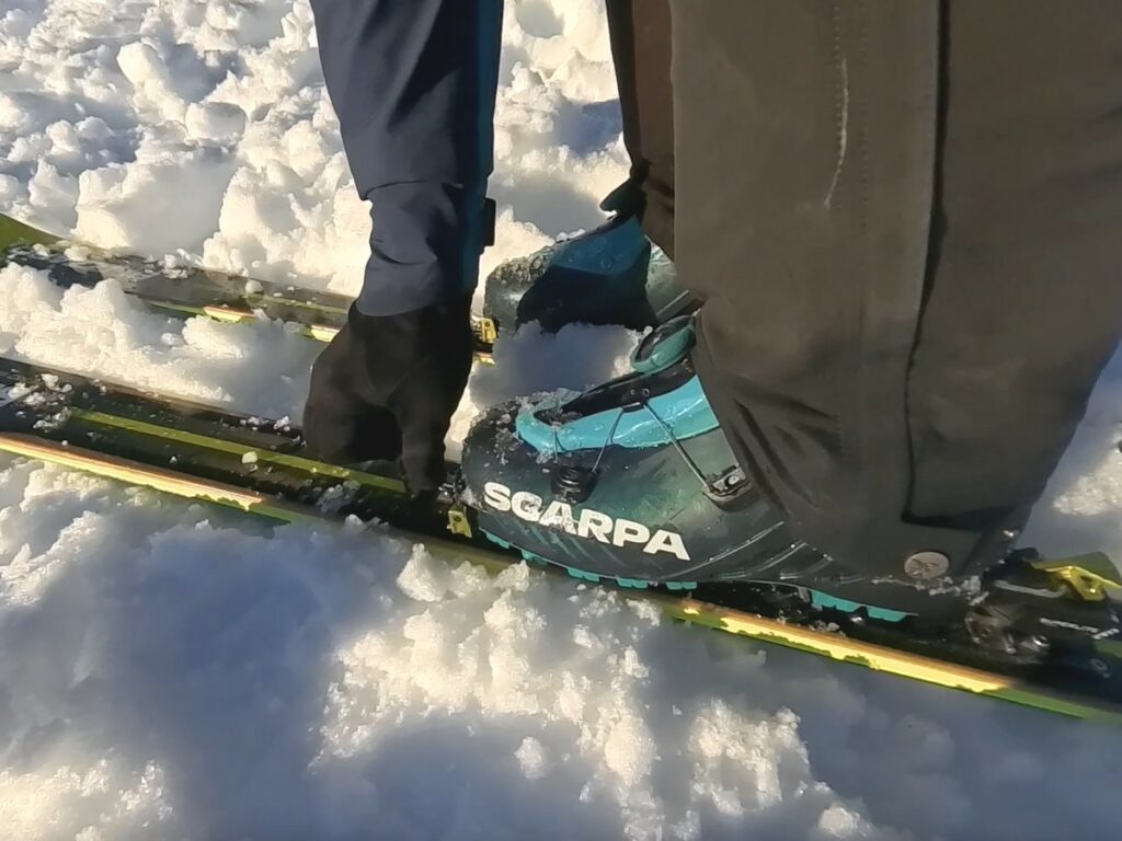 décoller à skis parapente bloquer chaussures